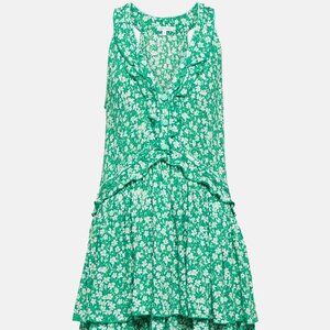 Poupette St Barth Mae floral ruffle-trimmed minidress XS